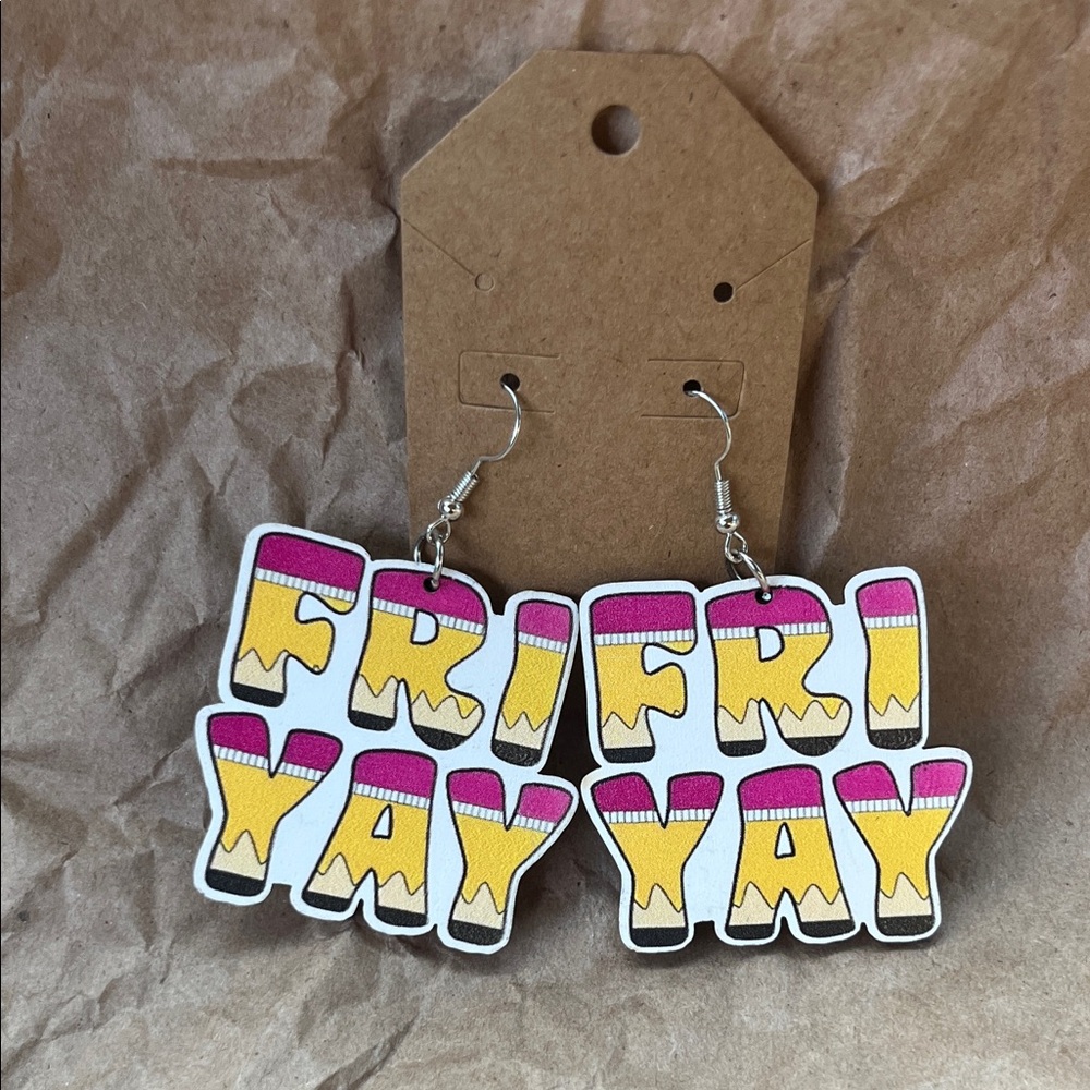 Colorful 'Fri Yay' Earrings